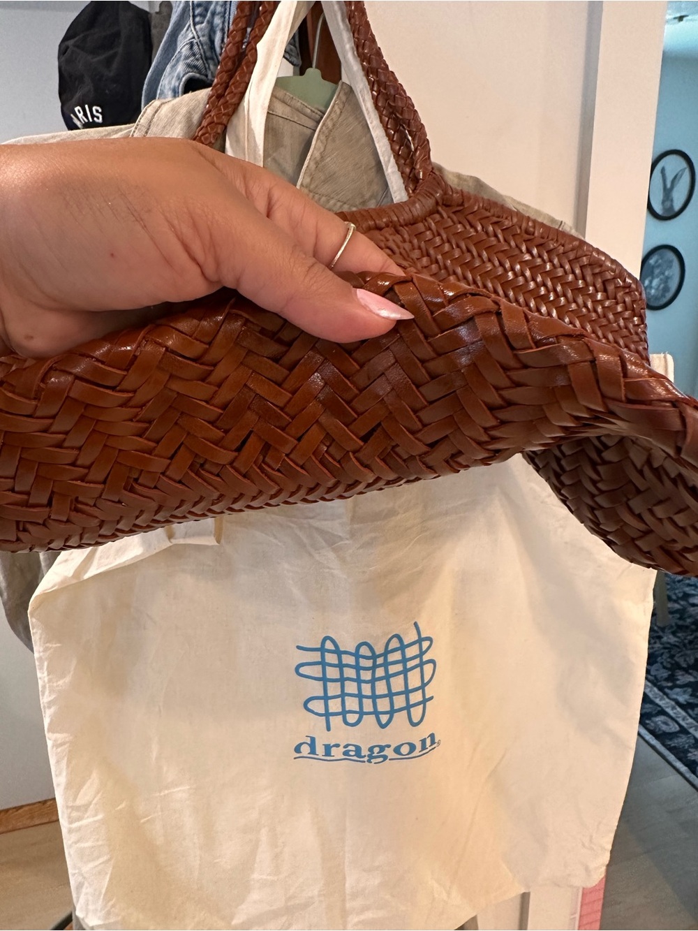 Dragon Diffusion Nantucket Basket Bag in Tan - Picture 7 of 12